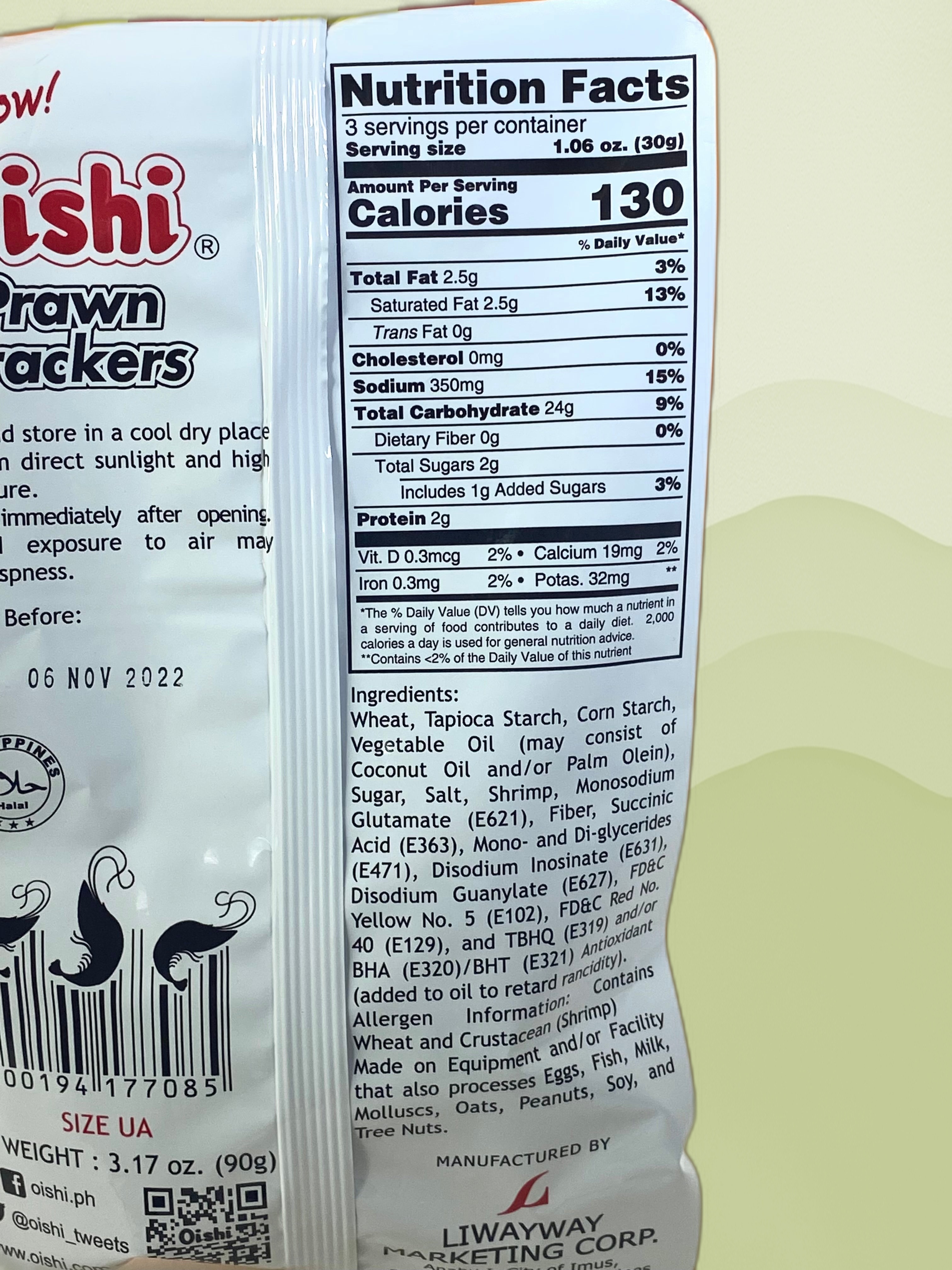 Oishi Prawn Crackers Original 60g