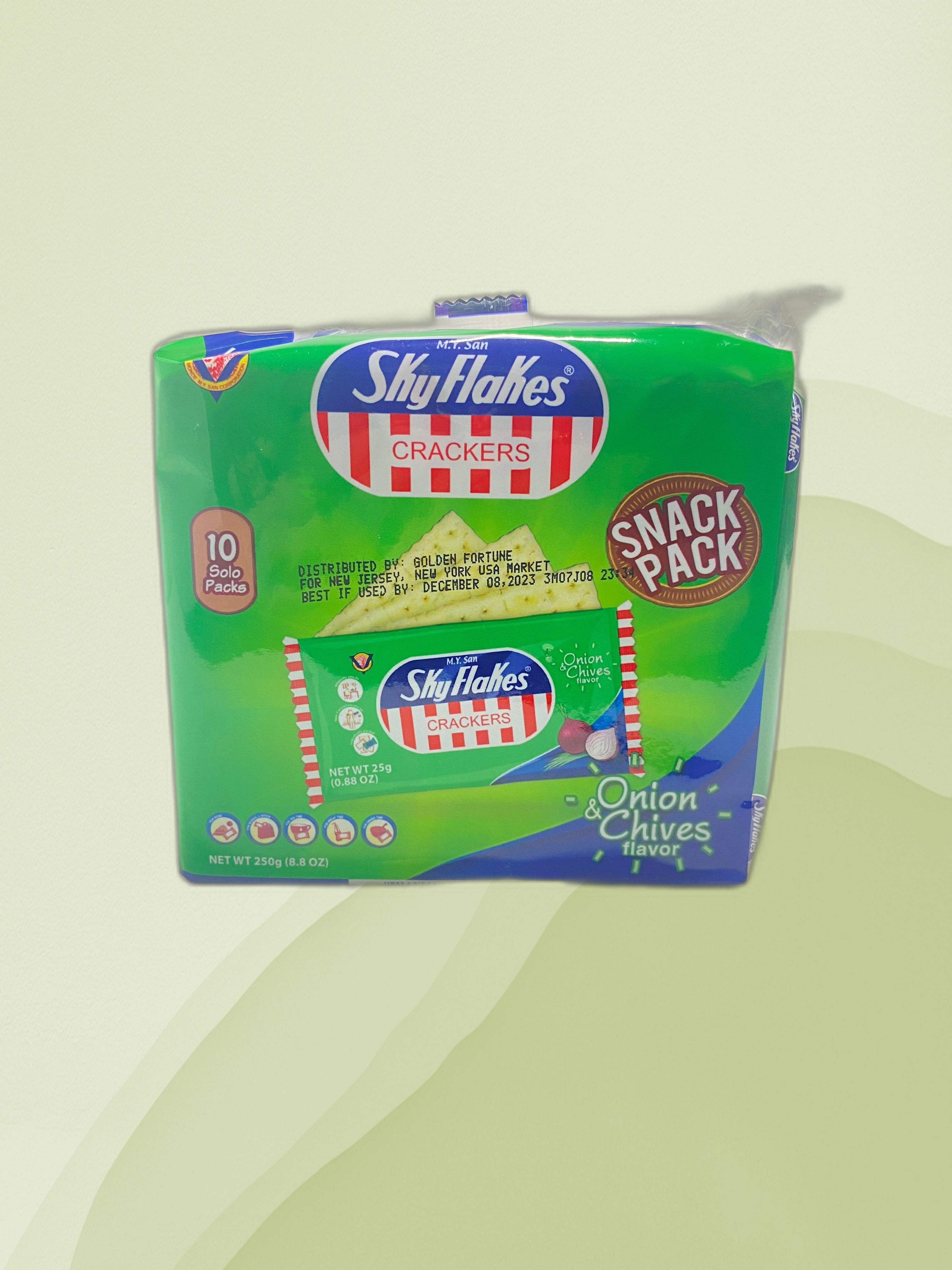 M.Y. San Sky Flakes Crackers Onion & Chives 250g