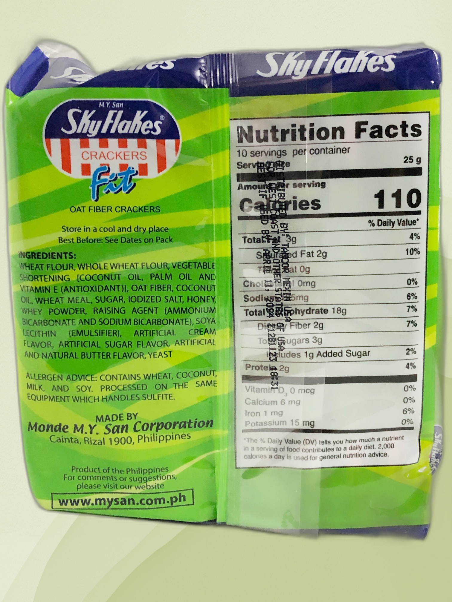 M.Y. San Sky Flakes Fit Oat Fiber Crackers 250g